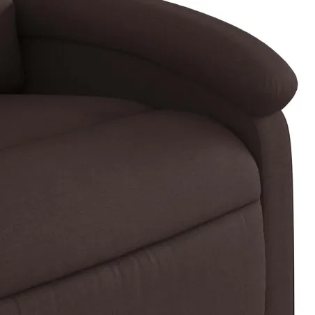 Fauteuil de massage inclinable électrique Marron foncé Tissu