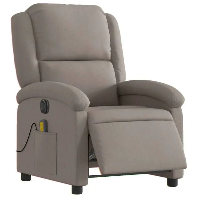 Fauteuil de massage inclinable électrique Taupe Tissu