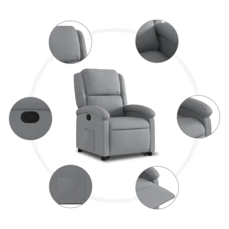 Fauteuil inclinable Gris clair Tissu