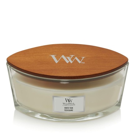 Vela Perfumada Woodwick Core Ellipse White Teak 453 g