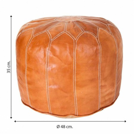 Puff Alexandra House Living Hellbraun Leder 48 x 35 x 48 cm