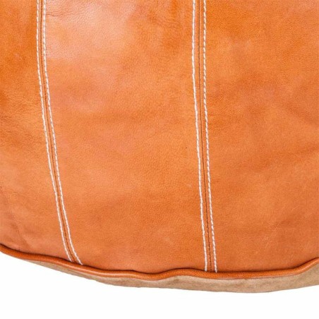 Puff Alexandra House Living Hellbraun Leder 48 x 35 x 48 cm