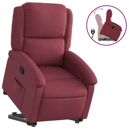 Fauteuil inclinable rouge bordeaux tissu 2