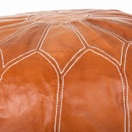 Puff Alexandra House Living Hellbraun Leder 48 x 35 x 48 cm