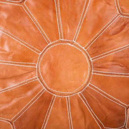 Puff Alexandra House Living Hellbraun Leder 48 x 35 x 48 cm