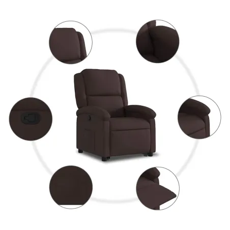 Fauteuil inclinable marron foncé tissu