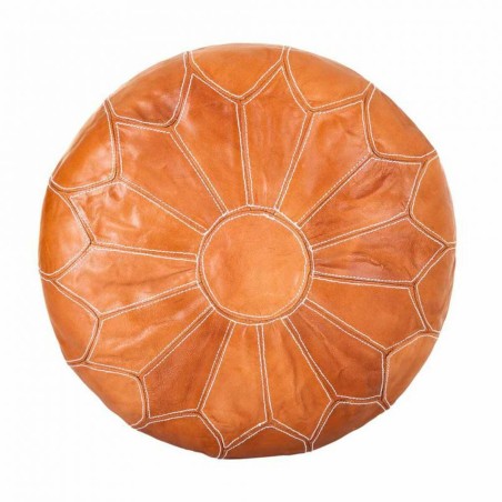 Puff Alexandra House Living Marrone Chiaro Pelle 48 x 35 x 48 cm