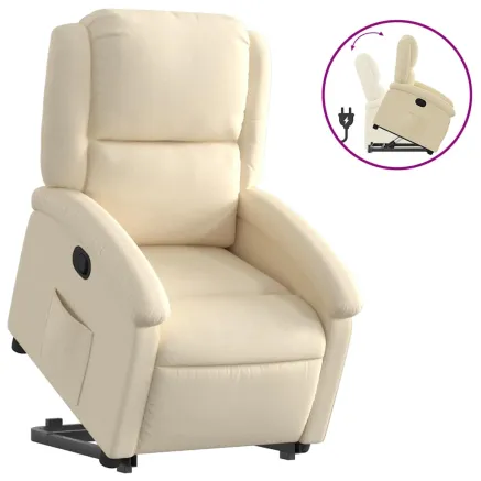 Fauteuil inclinable Crème Tissu 2