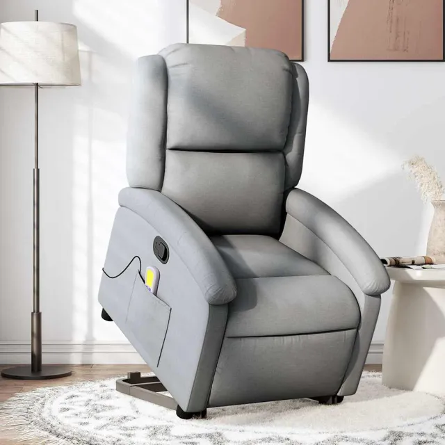 Fauteuil de massage inclinable Gris clair Tissu