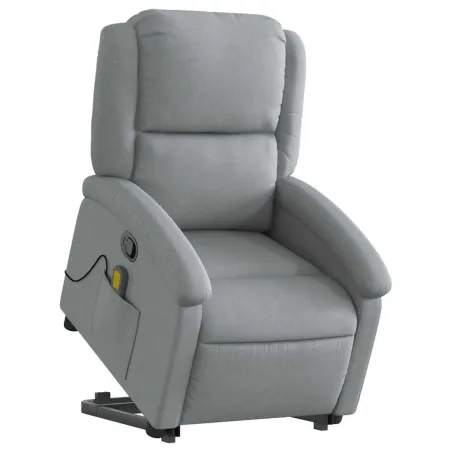 Fauteuil de massage inclinable Gris clair Tissu