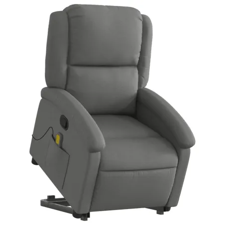 Fauteuil de massage inclinable Gris foncé Tissu