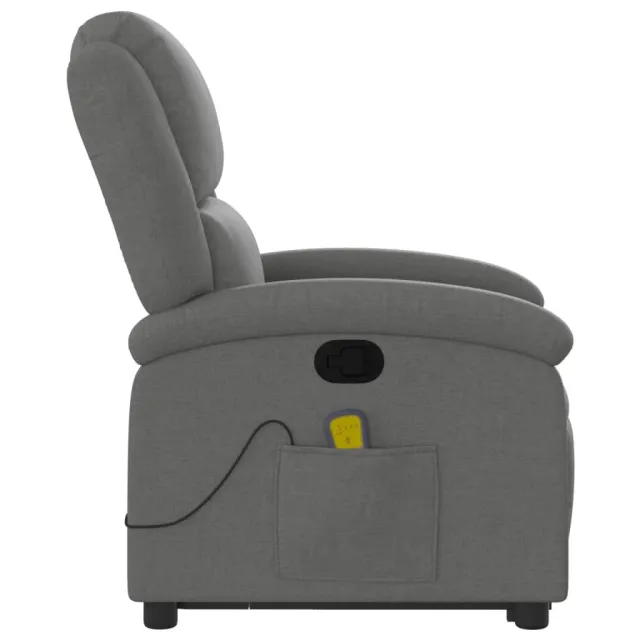 Fauteuil de massage inclinable Gris foncé Tissu
