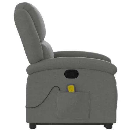 Fauteuil de massage inclinable Gris foncé Tissu