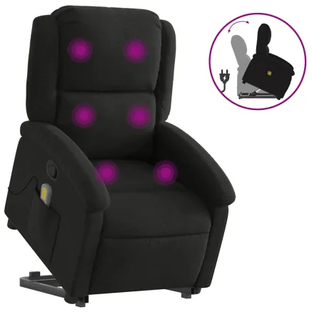 Fauteuil de massage inclinable Noir Tissu 2
