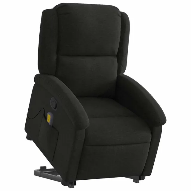 Fauteuil de massage inclinable Noir Tissu