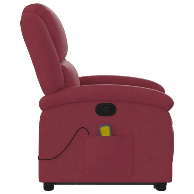 Fauteuil inclinable de massage Rouge bordeaux Tissu