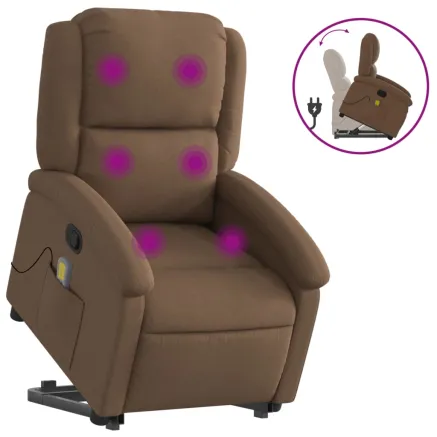 Fauteuil de massage inclinable Marron Tissu 2