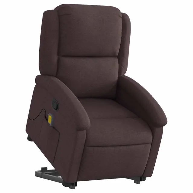 Fauteuil inclinable de massage Marron foncé Tissu