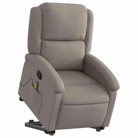Fauteuil inclinable de massage Taupe Tissu
