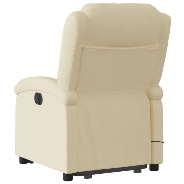 Fauteuil inclinable de massage Crème Tissu