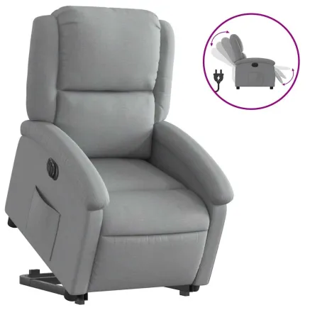 Fauteuil inclinable électrique gris clair tissu 2