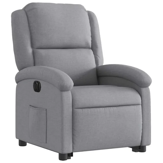 Fauteuil inclinable électrique gris clair tissu