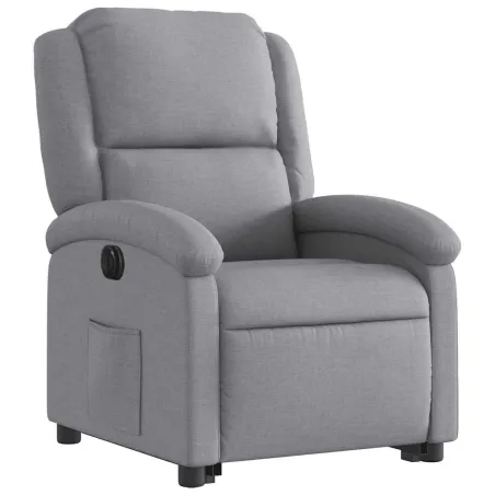 Fauteuil inclinable électrique gris clair tissu