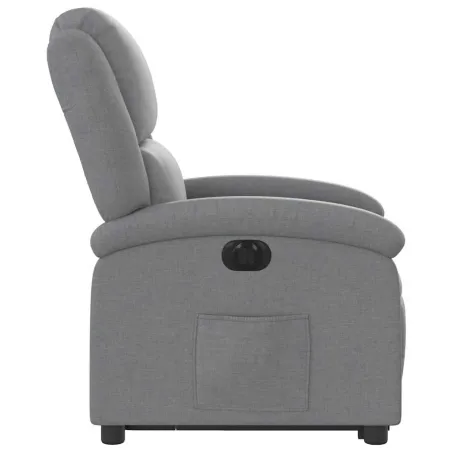 Fauteuil inclinable électrique gris clair tissu