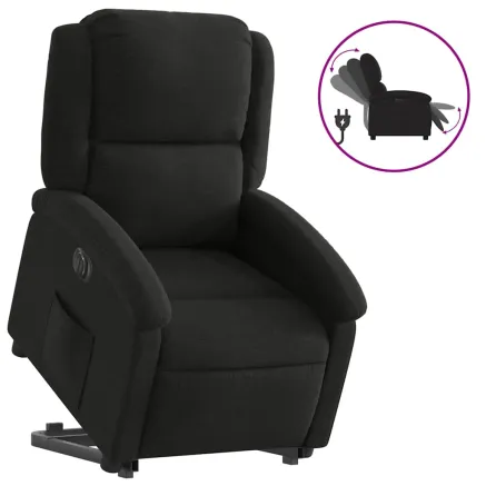 Fauteuil inclinable électrique noir tissu 2