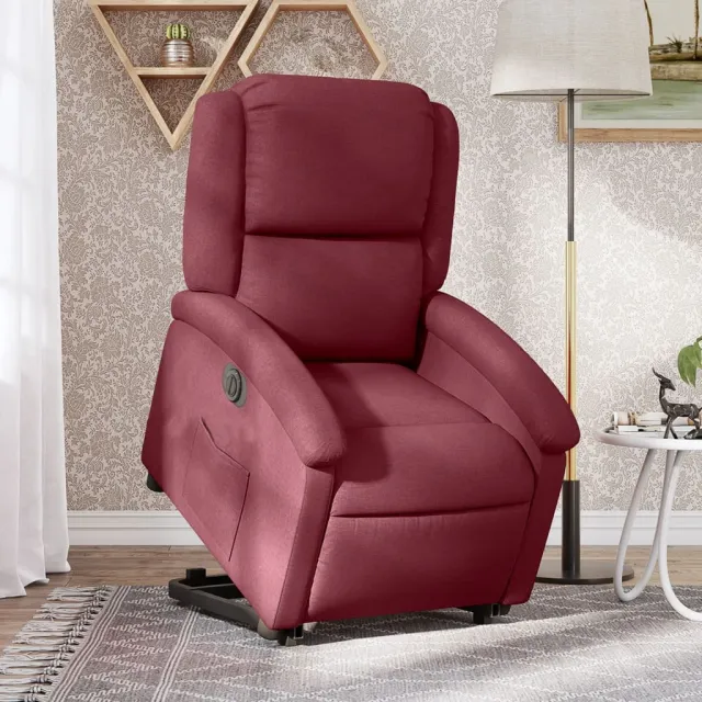 Fauteuil inclinable électrique rouge bordeaux tissu