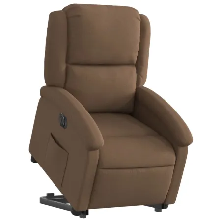 Fauteuil inclinable électrique marron tissu