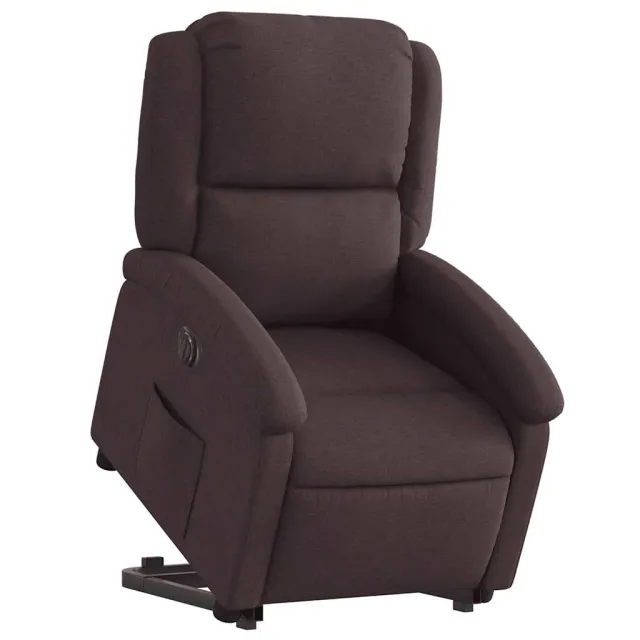 Fauteuil inclinable électrique marron foncé tissu