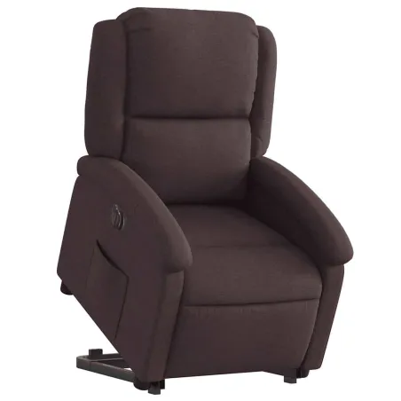 Fauteuil inclinable électrique marron foncé tissu