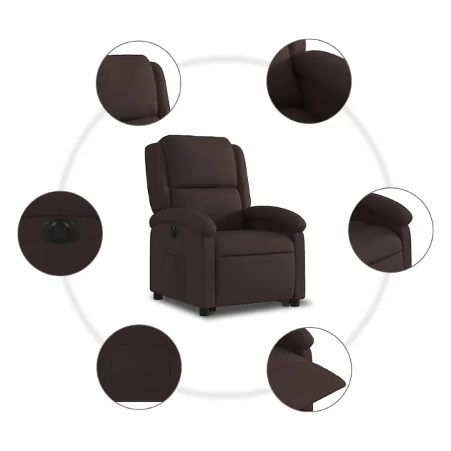 Fauteuil inclinable électrique marron foncé tissu