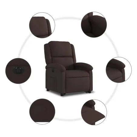 Fauteuil inclinable électrique marron foncé tissu