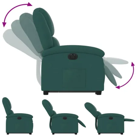 Fauteuil inclinable électrique vert foncé tissu