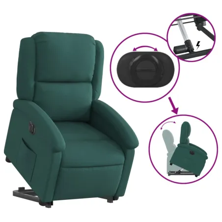 Fauteuil inclinable électrique vert foncé tissu