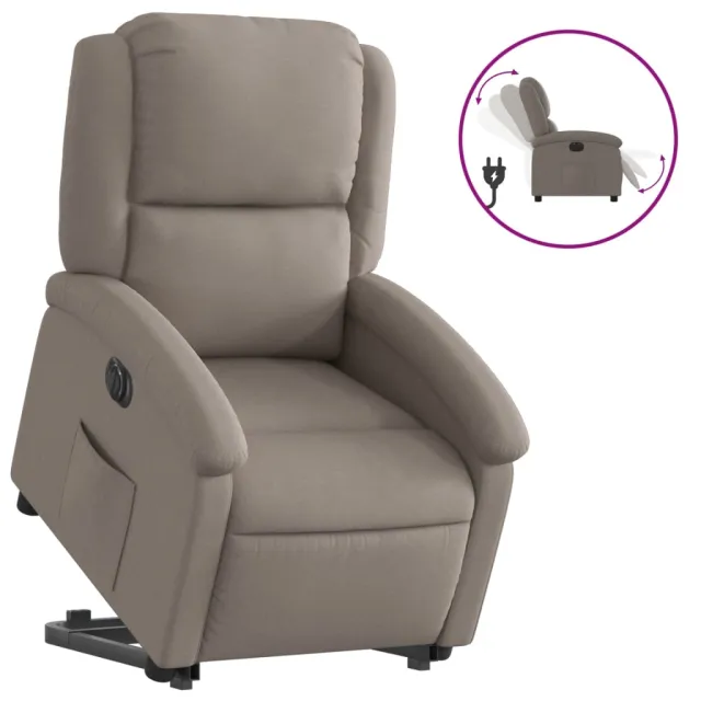Fauteuil inclinable électrique taupe tissu
