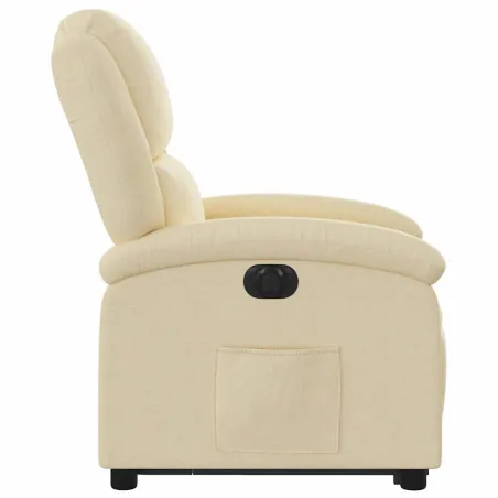 Fauteuil inclinable électrique crème tissu