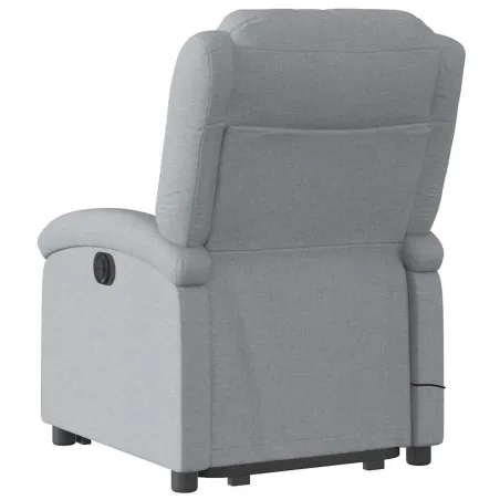 Fauteuil inclinable de massage électrique Gris clair Tissu