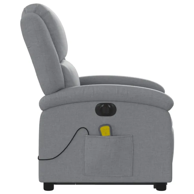 Fauteuil inclinable de massage électrique Gris clair Tissu