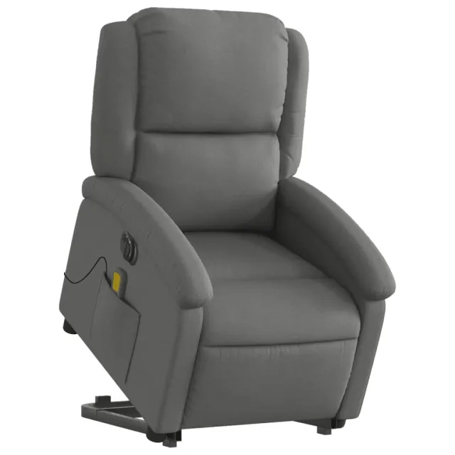 Fauteuil inclinable de massage électrique Gris foncé Tissu