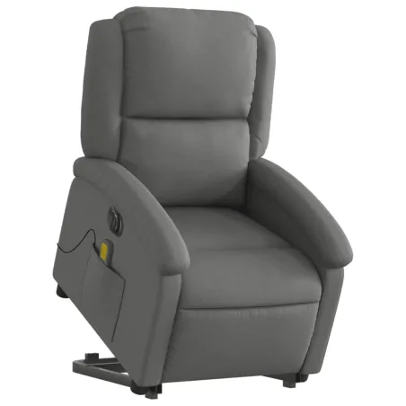 Fauteuil inclinable de massage électrique Gris foncé Tissu