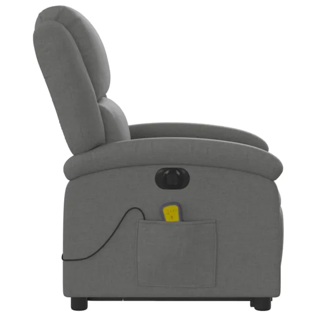 Fauteuil inclinable de massage électrique Gris foncé Tissu