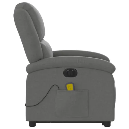 Fauteuil inclinable de massage électrique Gris foncé Tissu