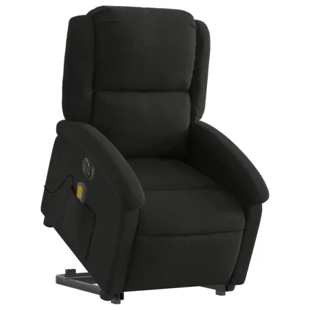 Fauteuil inclinable de massage électrique Noir Tissu