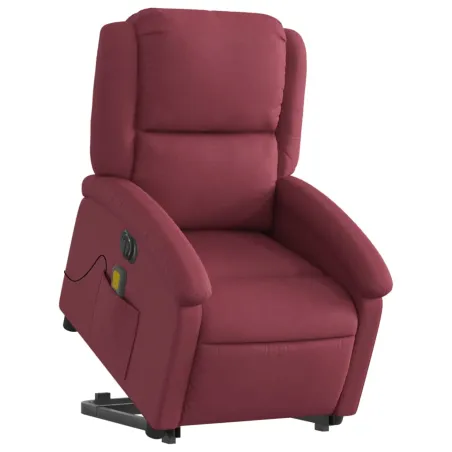 Fauteuil inclinable de massage électrique Rouge bordeaux Tissu