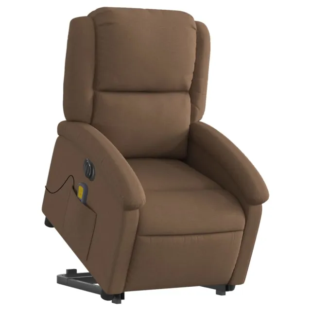Fauteuil inclinable de massage électrique Marron Tissu