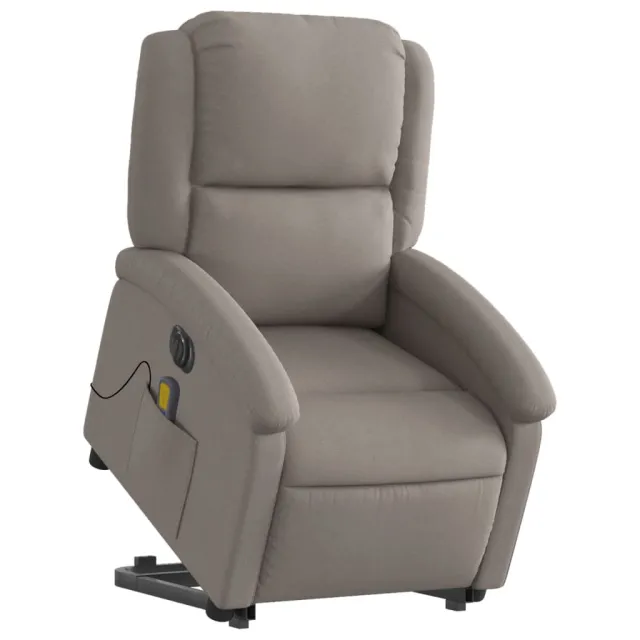 Fauteuil inclinable de massage électrique Taupe Tissu
