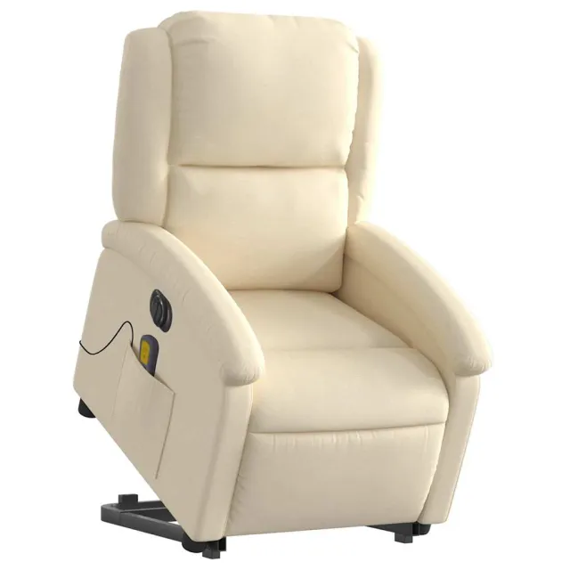 Fauteuil inclinable de massage électrique Crème Tissu